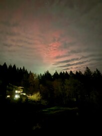Northern lights from the property’s pond.