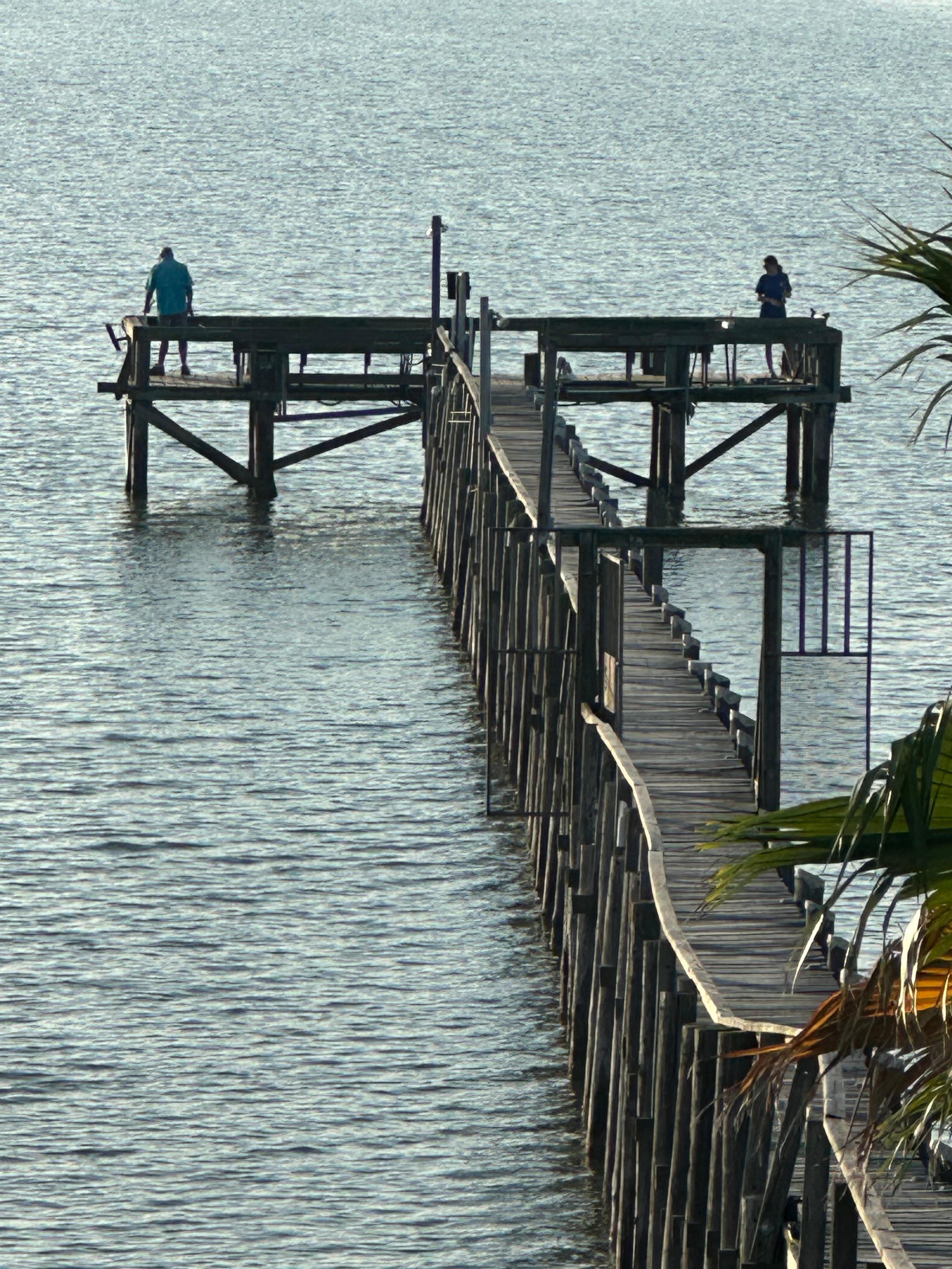 long lighted pier