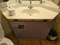 broken sink vanity