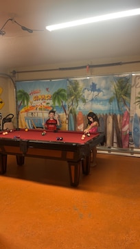 Having fun in the game room!