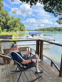 On the deck.