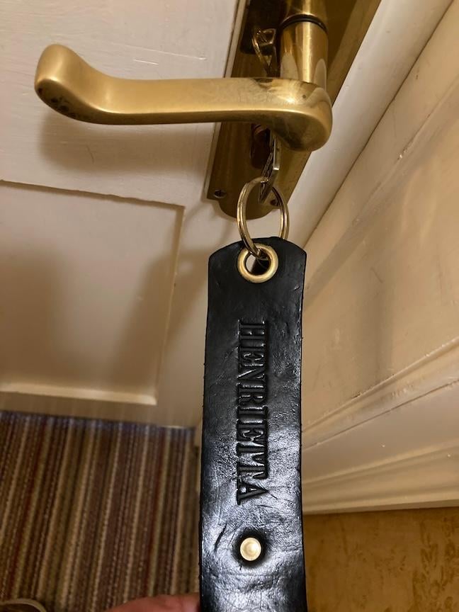 Rooms have names, not numbers, and charming leather key fobs