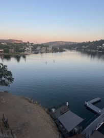 The quiet lake was perfect for using the paddle boards we rented from the owners
