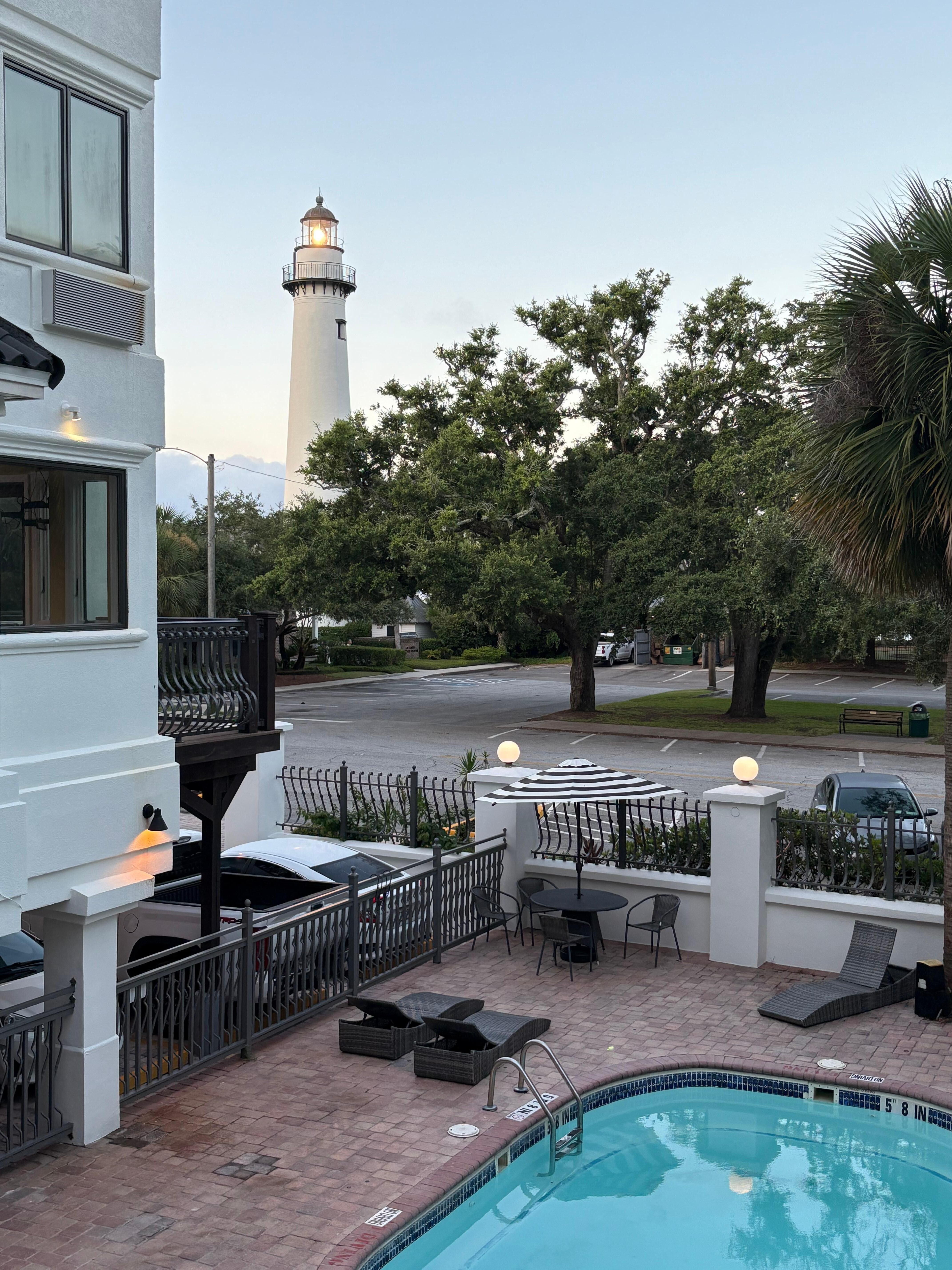 Beautiful view of the lighthouse from the balcony.