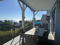 View up the coast from deck