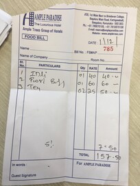 Breakfast bill