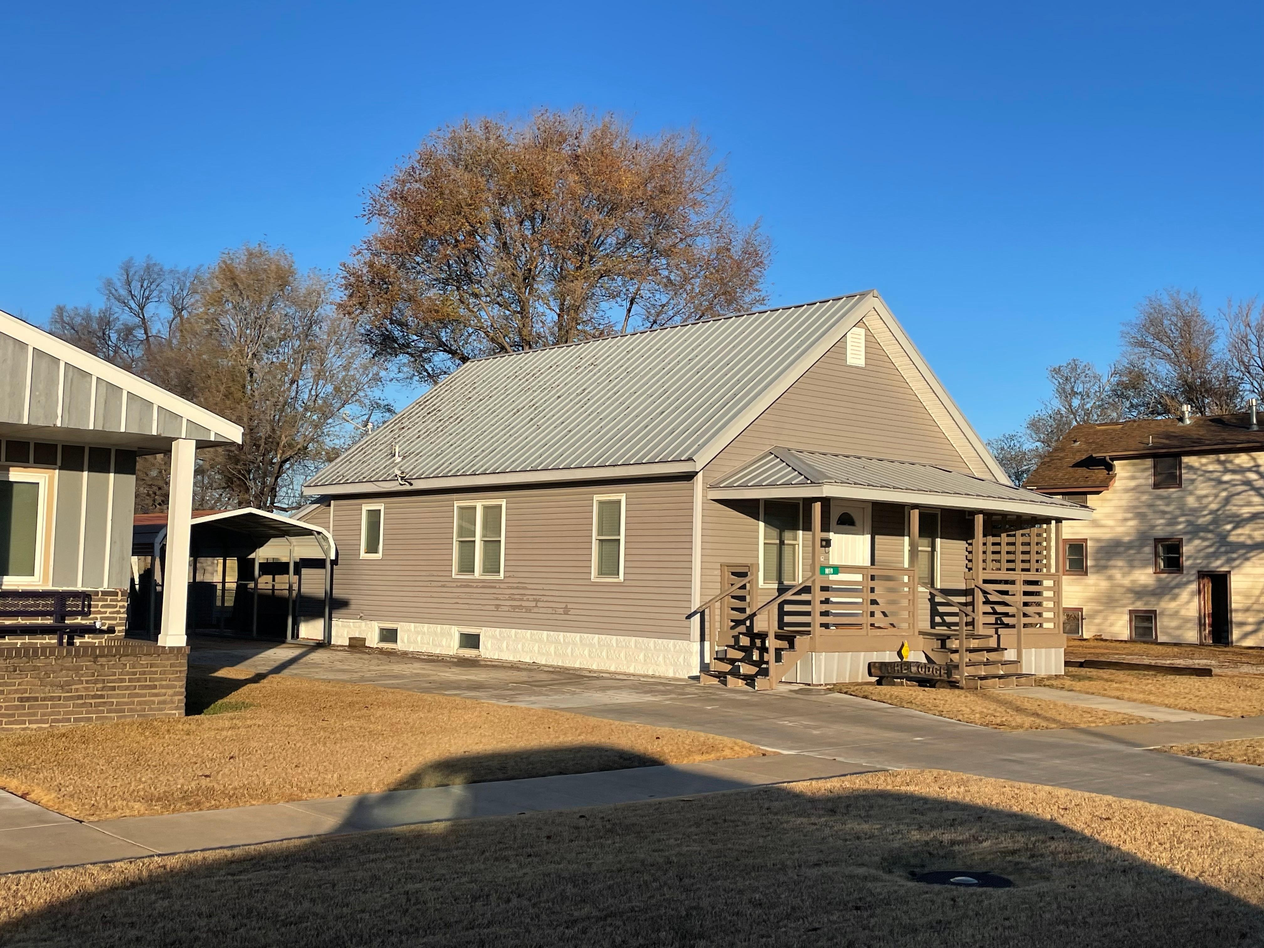 Outside and has a driveway for vehicles 