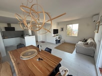 The gorgeous open bright living area with amazing views!