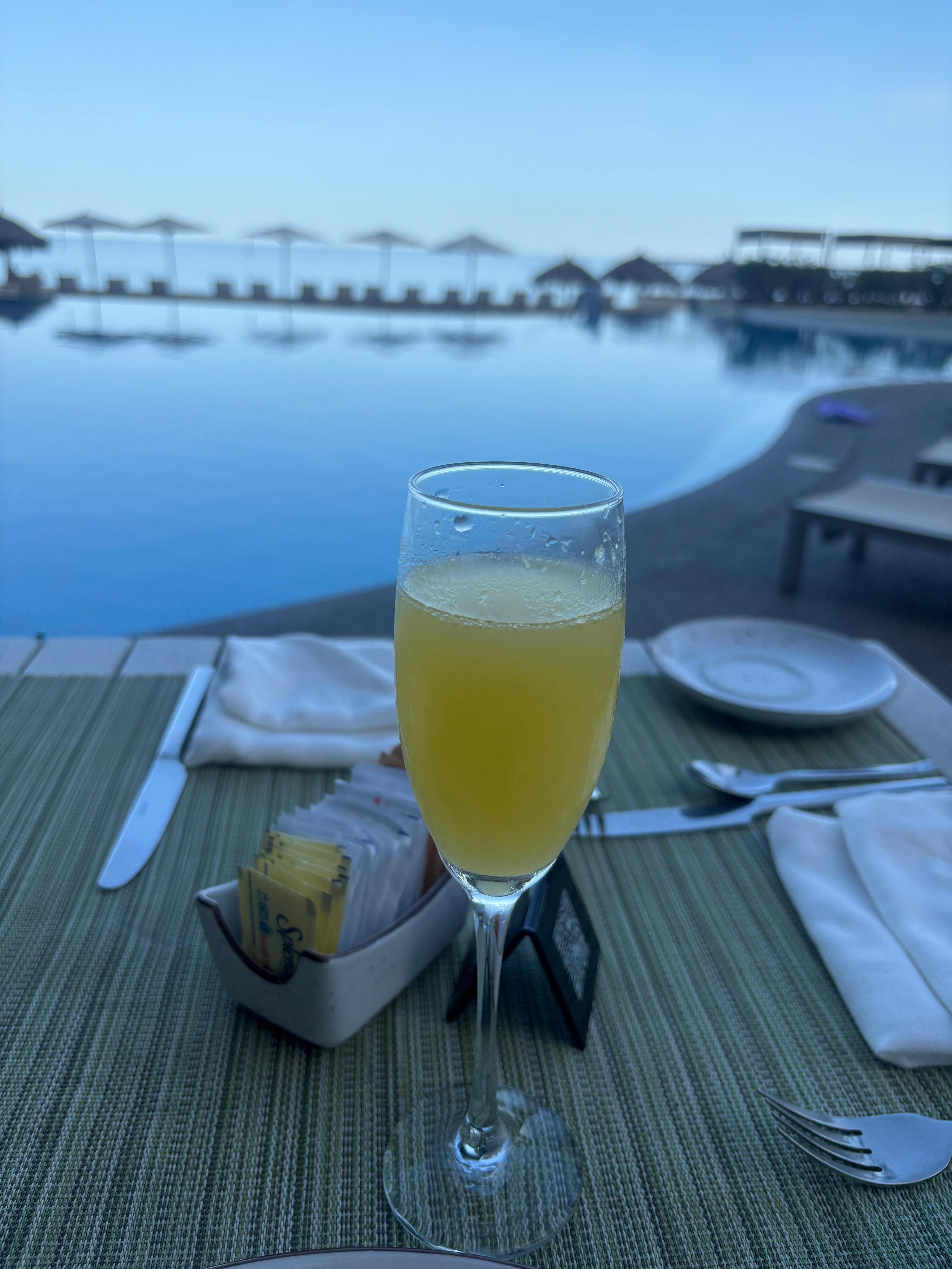Gorgeous view from the restaurant out into the pool and the ocean