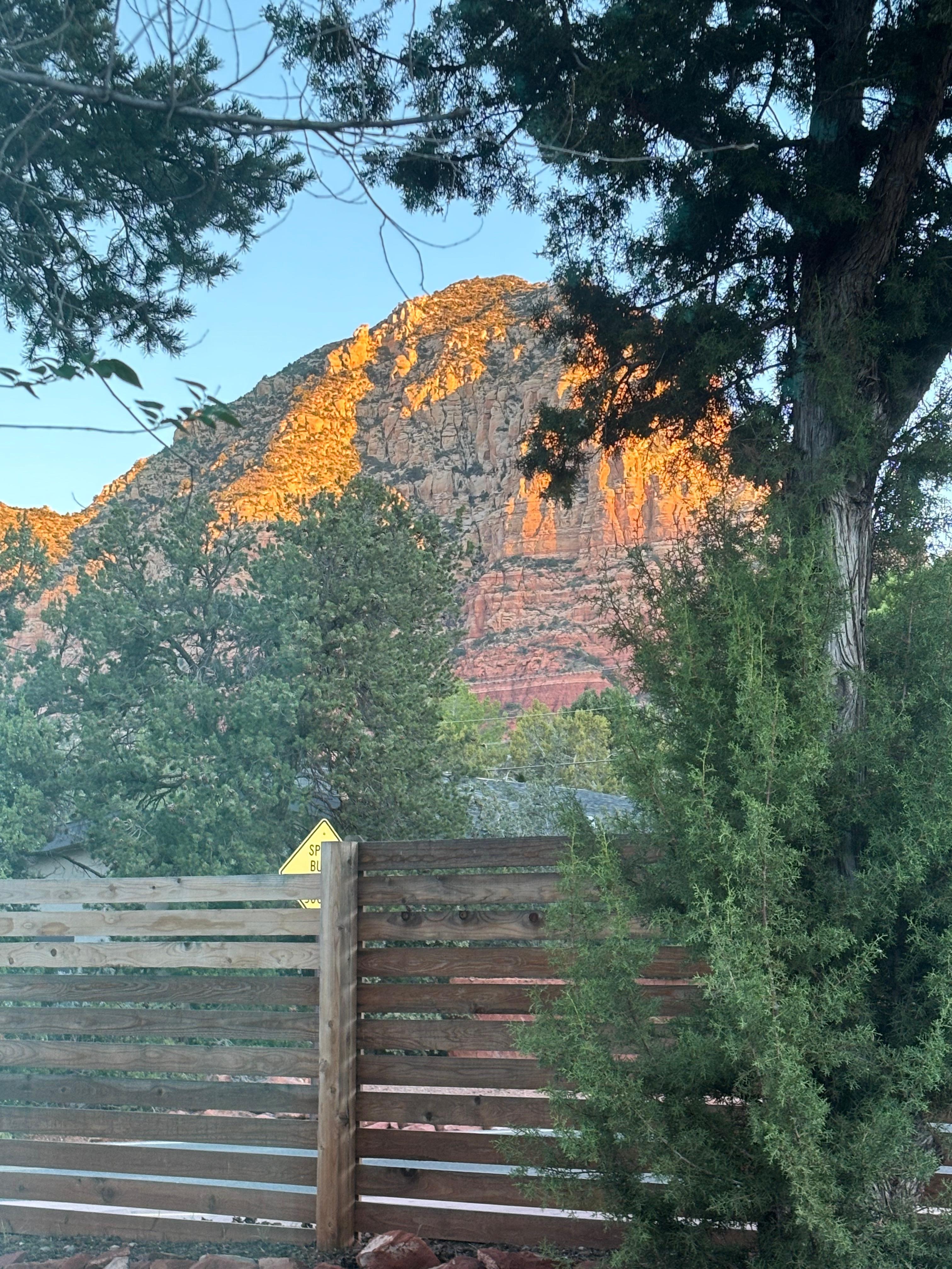 Sunrise view of Capitol Butte from the living room!