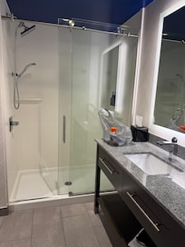 Walk-in shower.