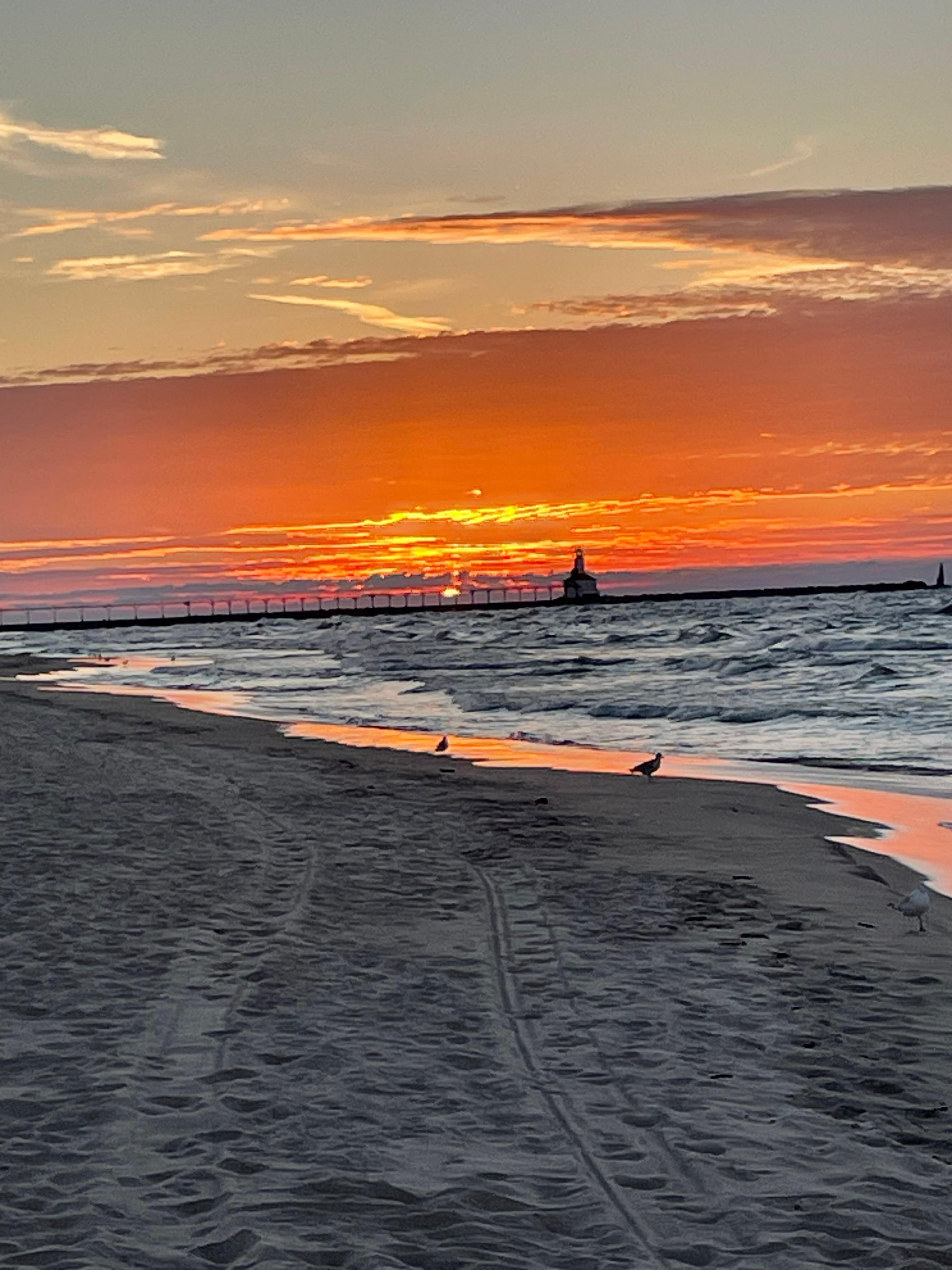 Sunset at the beach (6 min walk)