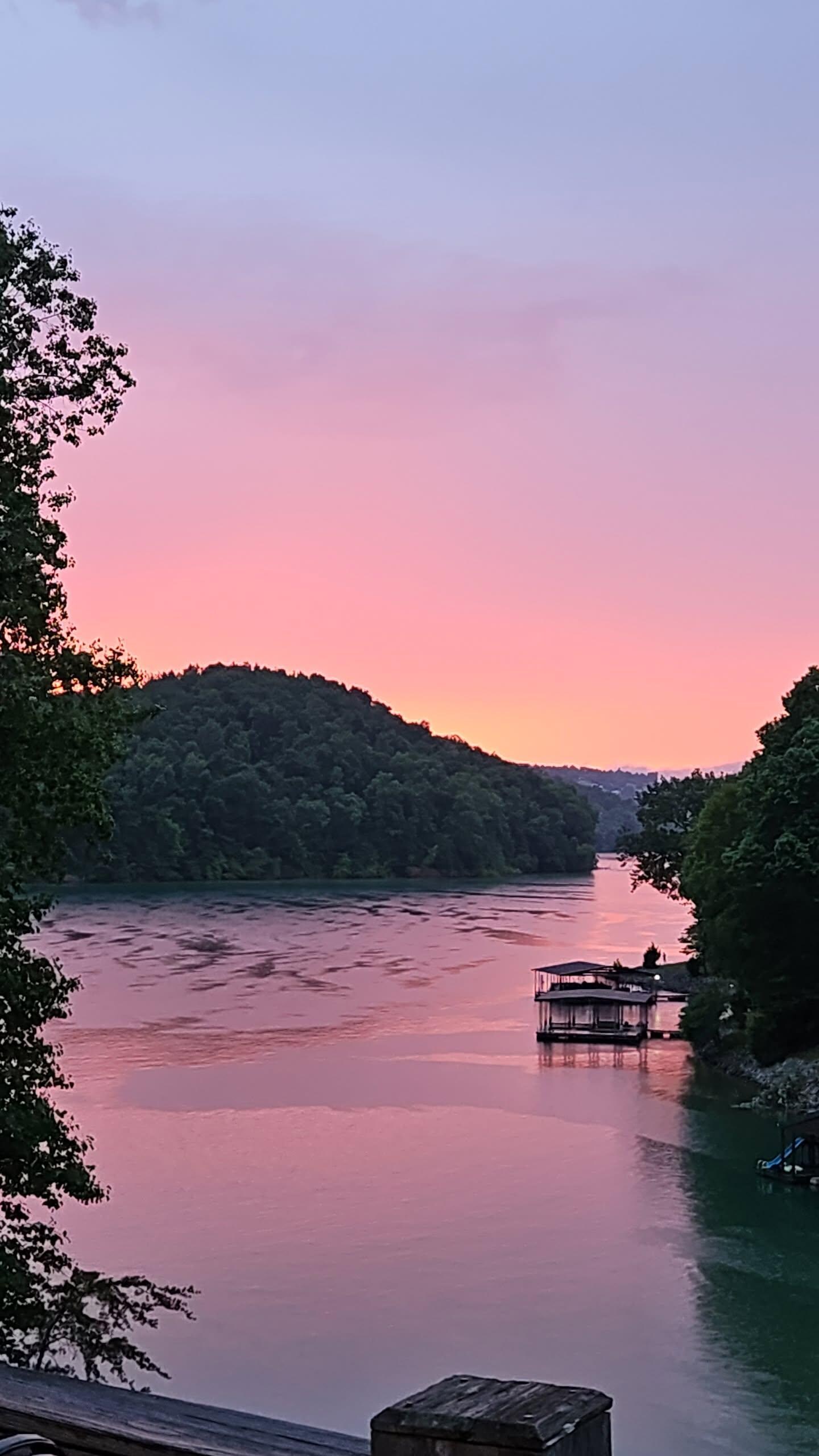 Our view from the upper balcony on a raining night!