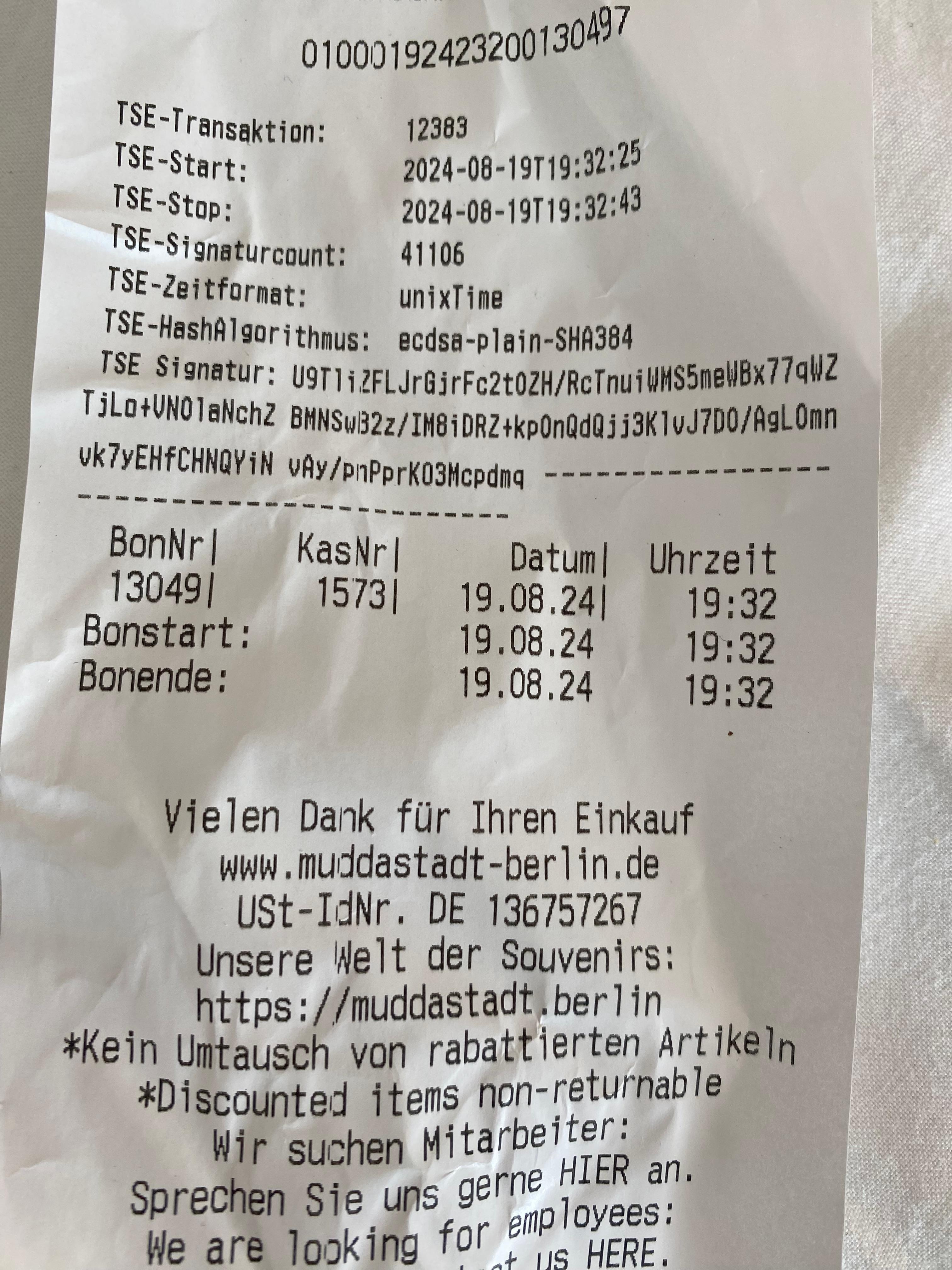 Bevis på at den var før vores ankomst 24/8 2024