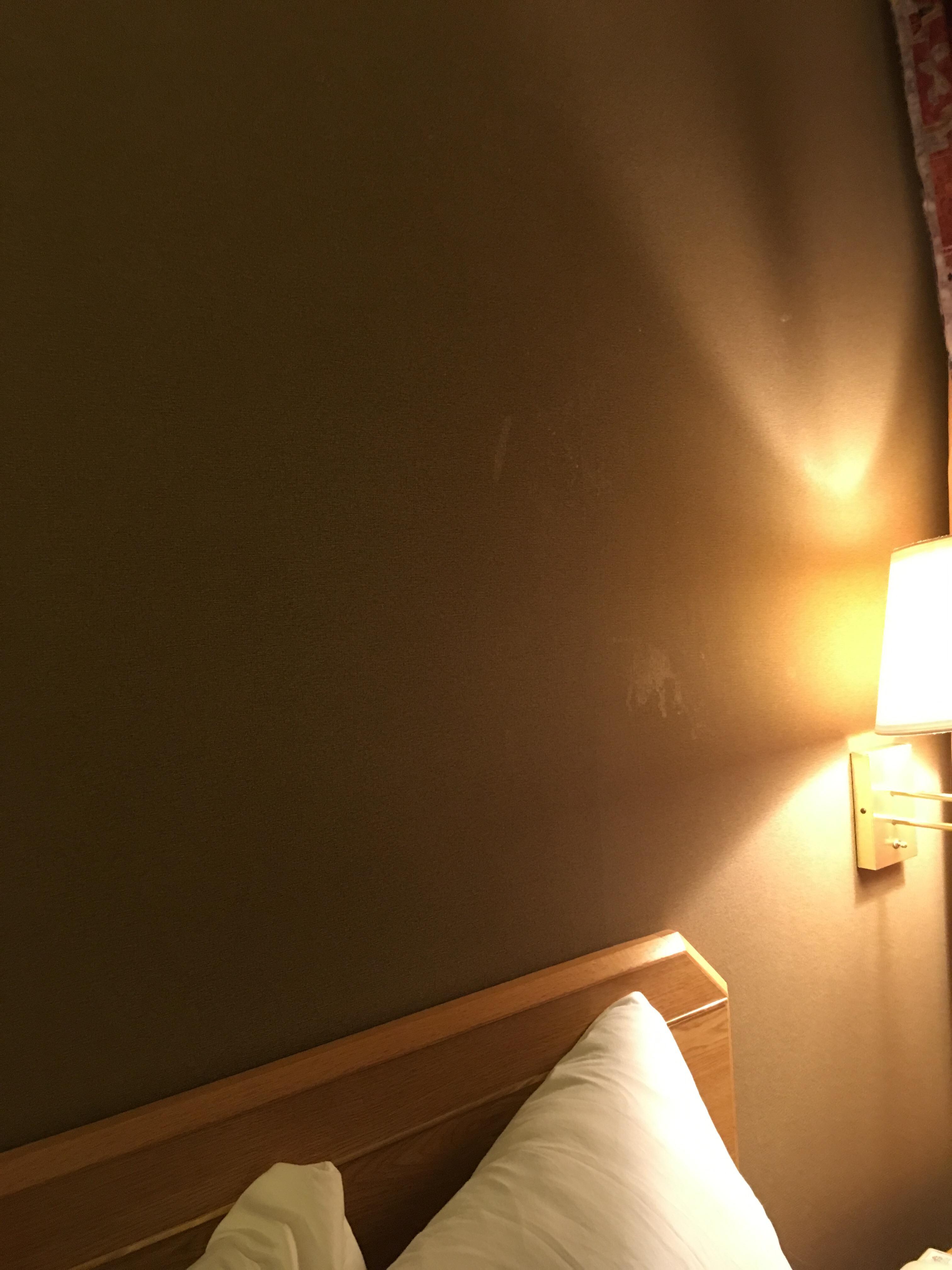 some kind of splatters on the wallsdirty light switches