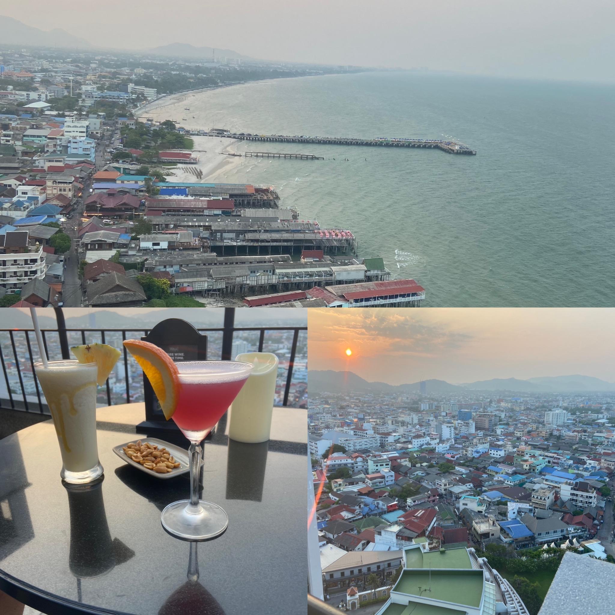 Drinks and view from Rooftop 