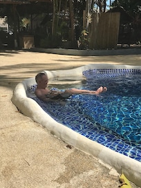 Hubby in the pool