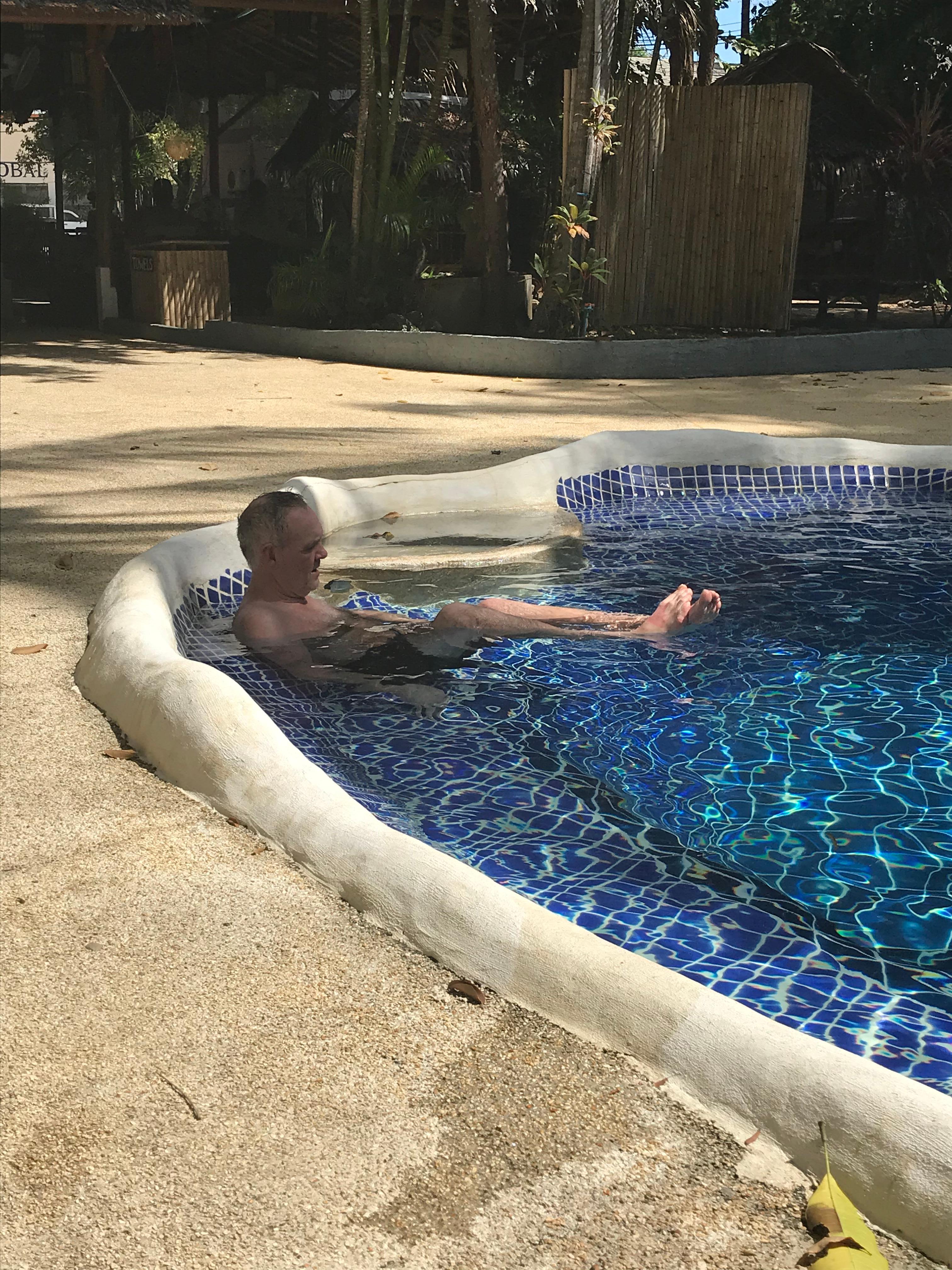 Hubby in the pool