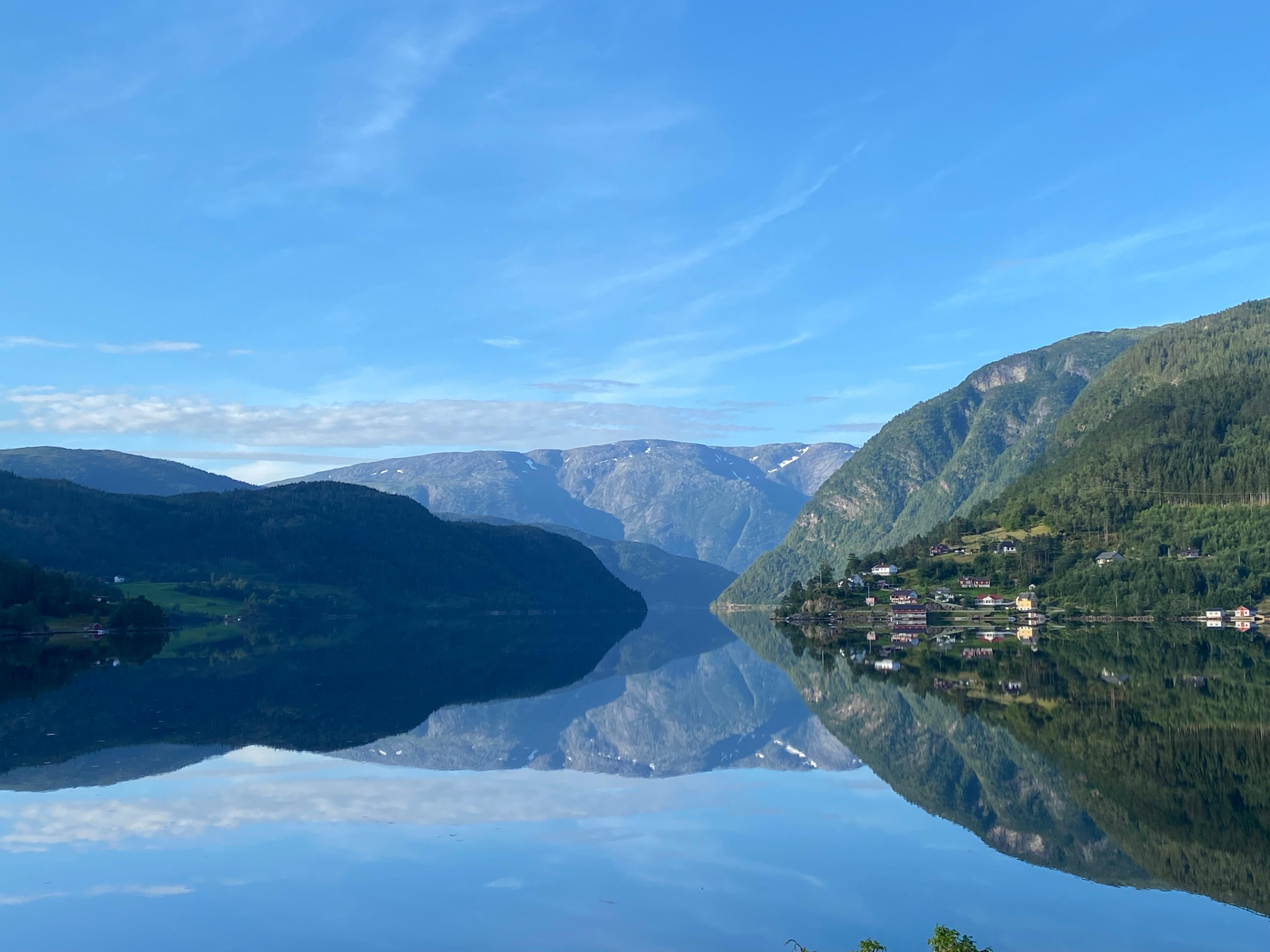 Utsikt fra rommet en tidlig morgen