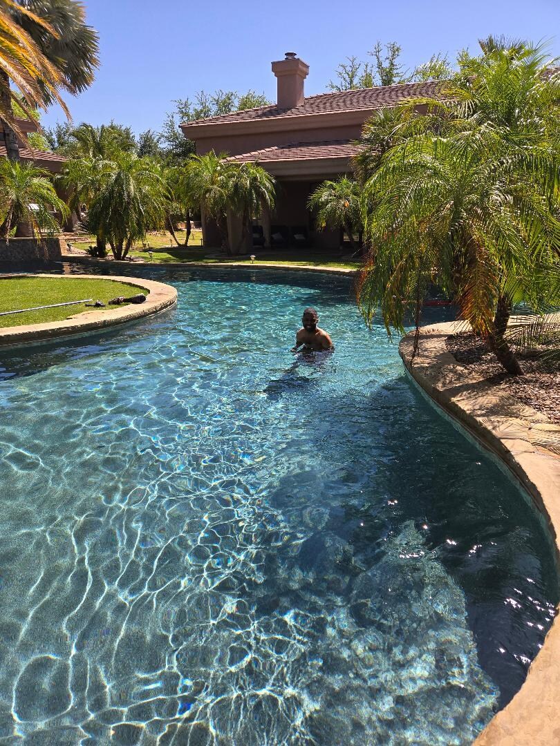 Enjoying the pool