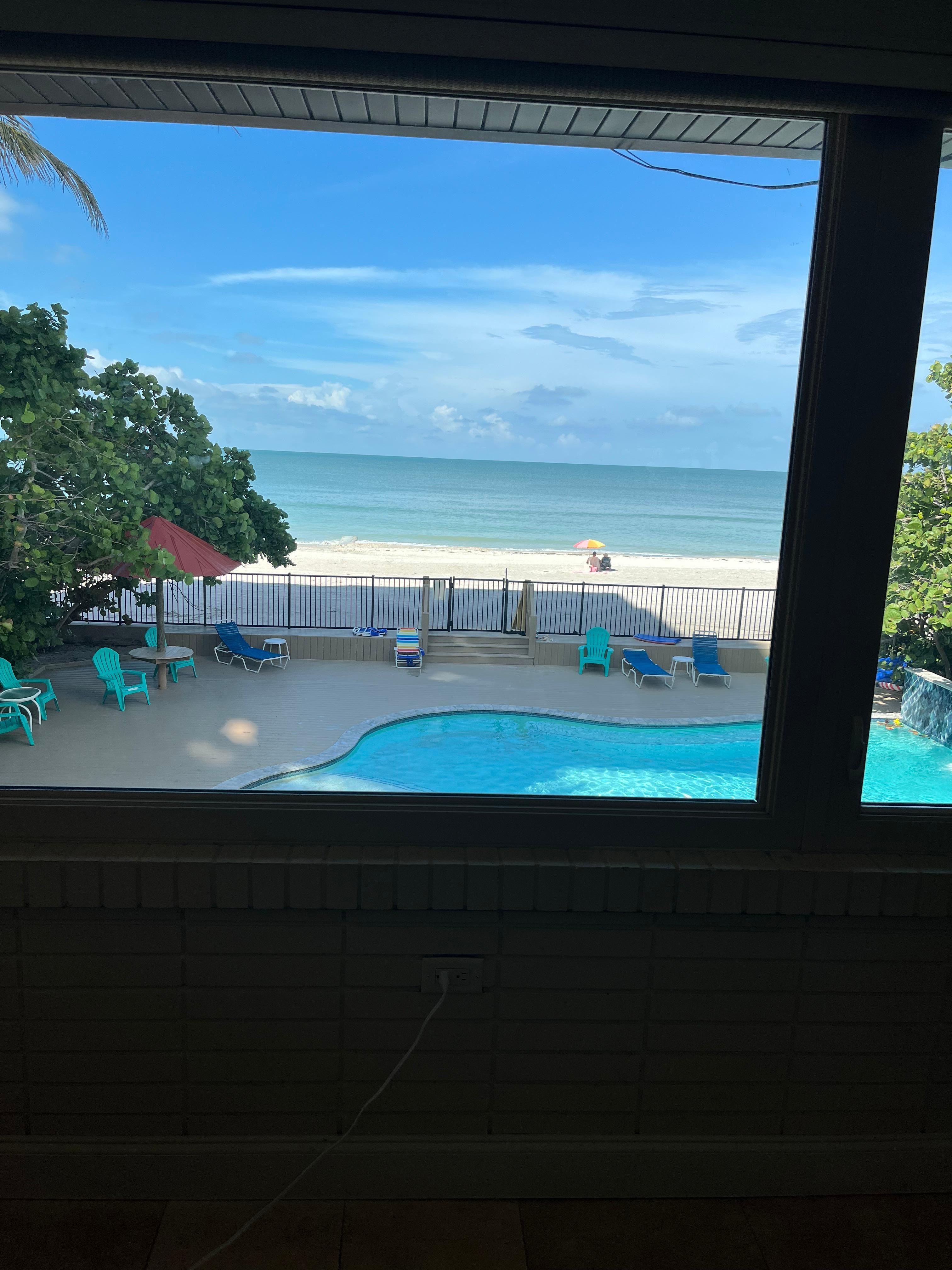 Quick example of the view from the dining room/pool table area. 