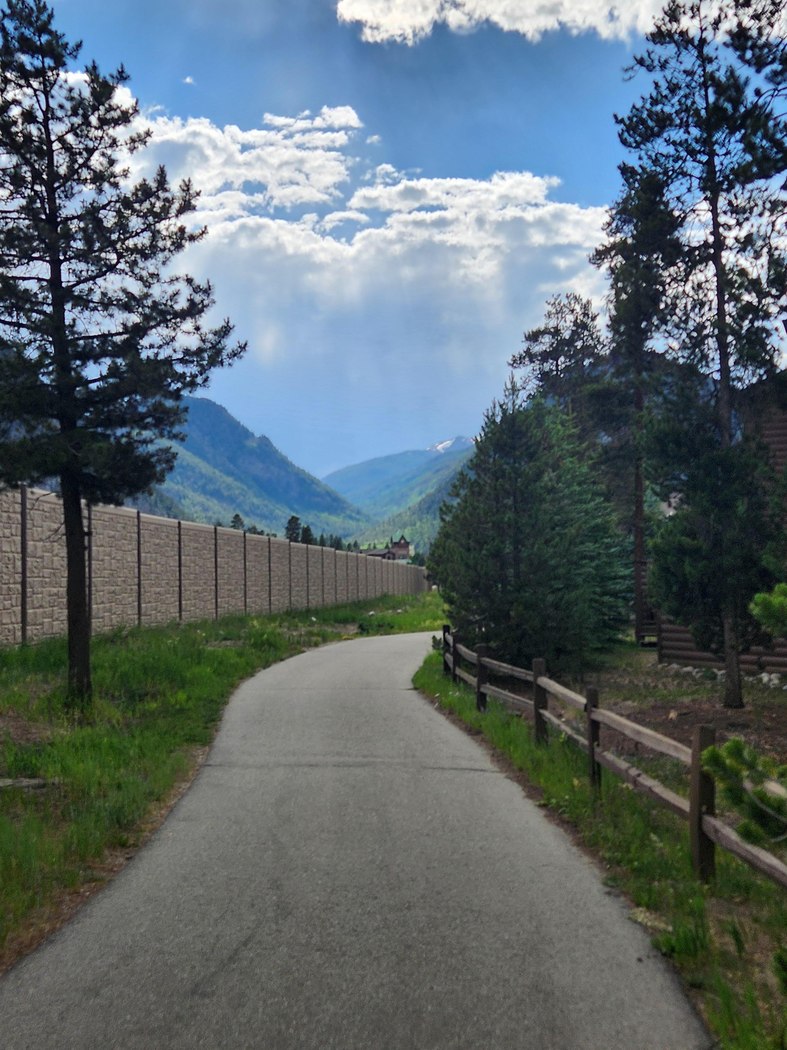 Path to Lake Dillon and town.