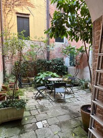 Spent quite a few mornings drinking cafe in the courtyard waiting for my son to get out of class. Played with the neighbor’s dog!