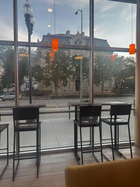 Breakfast with the downtown view.