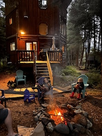 backyard facing house