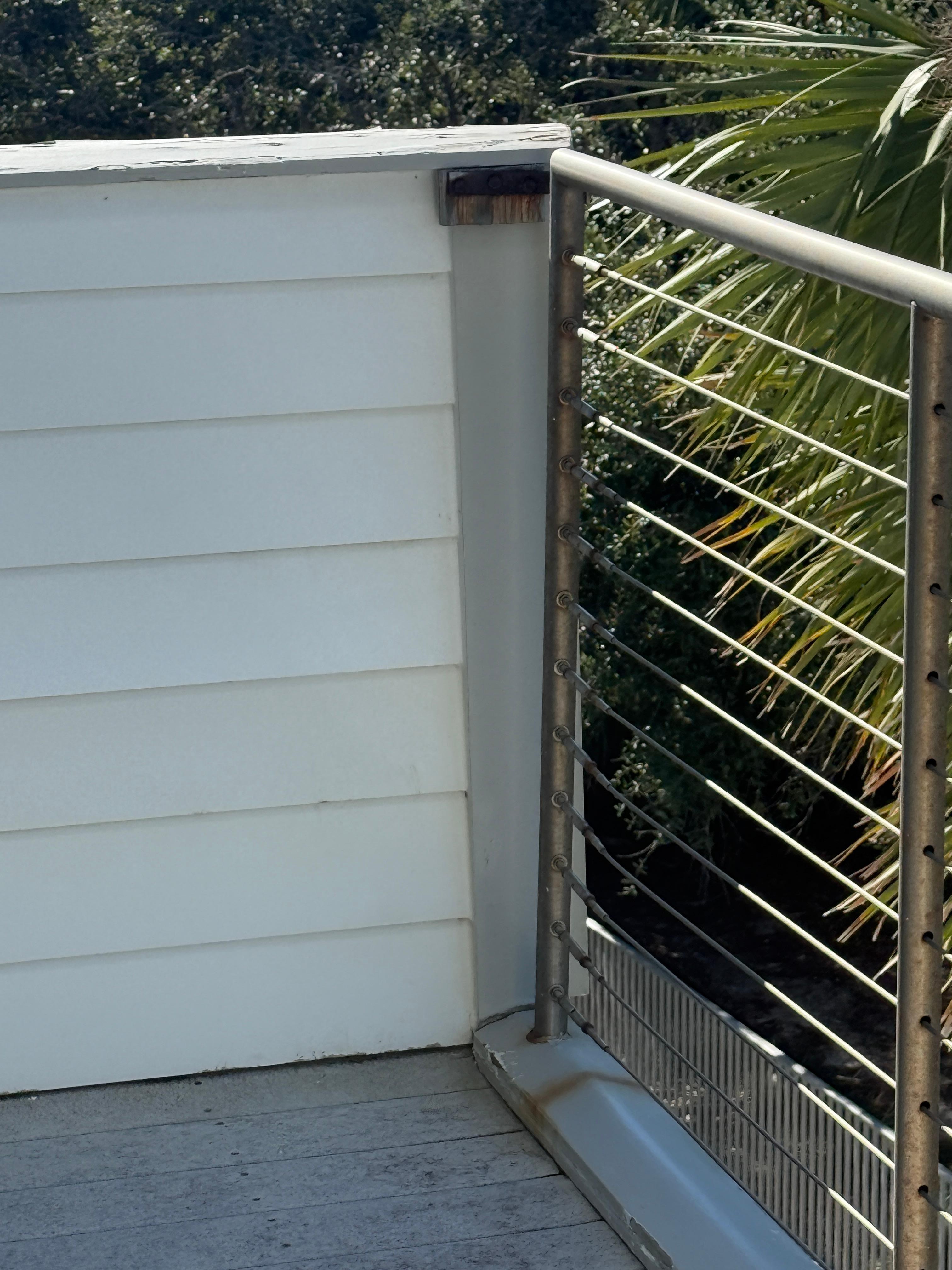 The railing on one of the balconies 