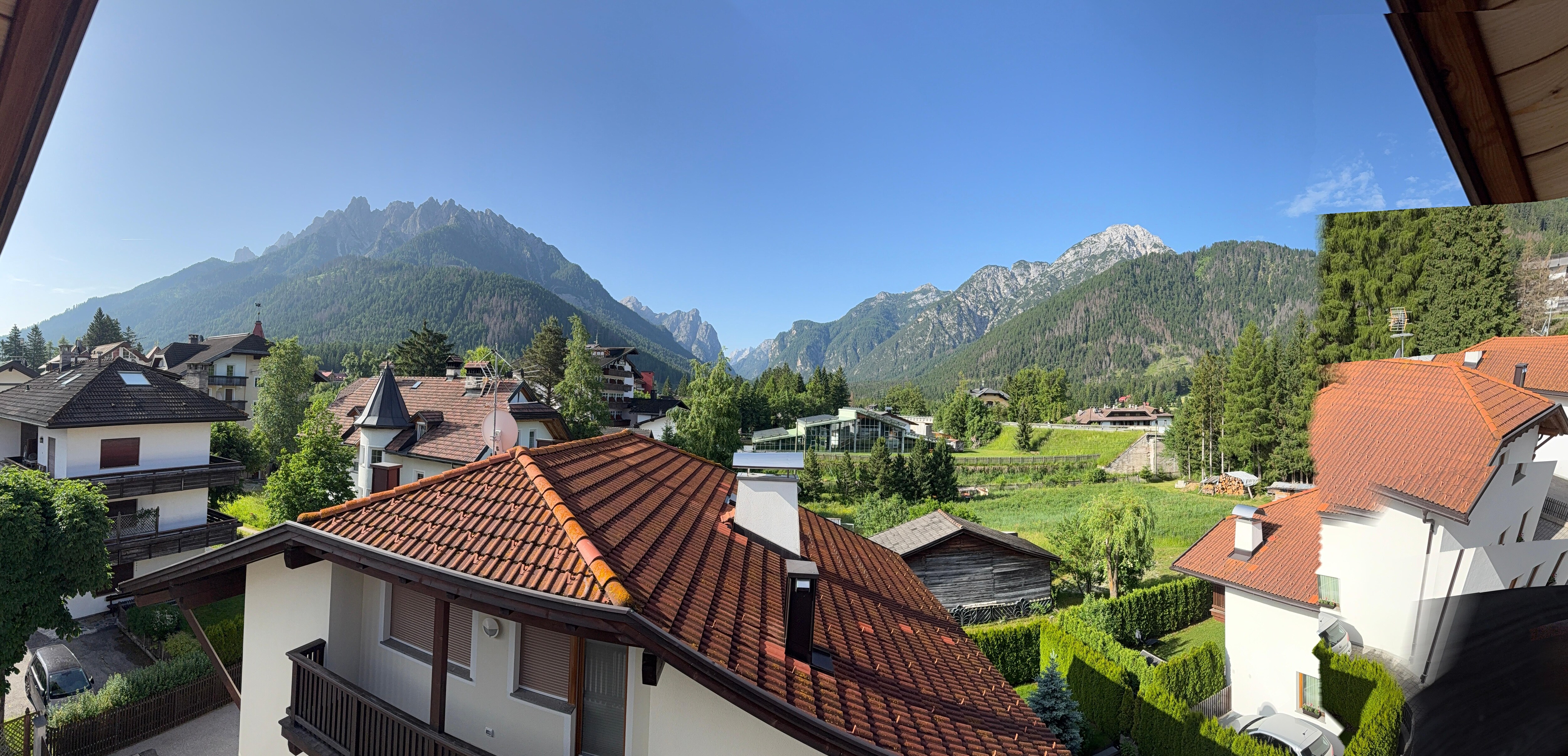 Panorama view from the porch in June