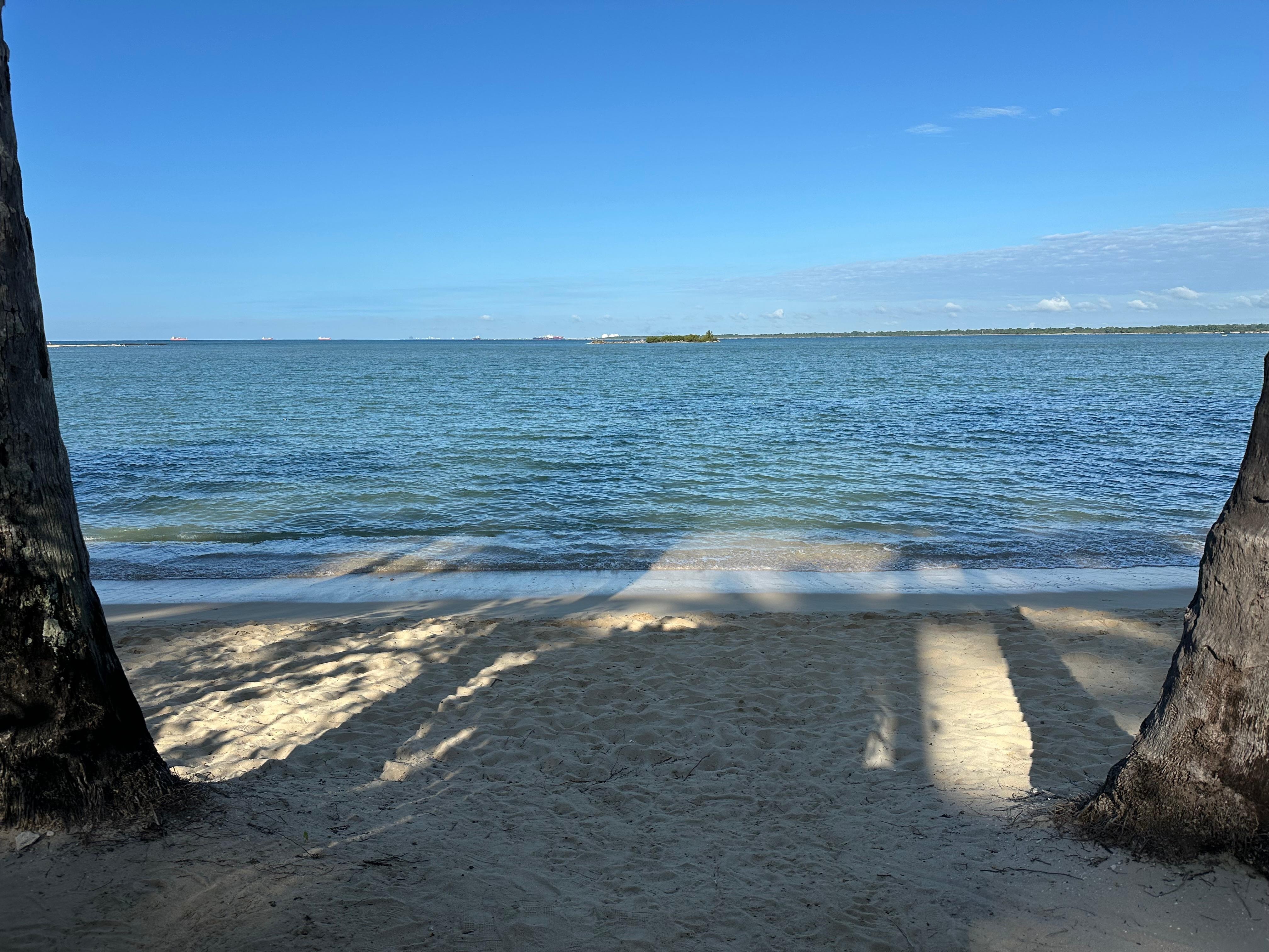 Chairs right in front of the ocean. 