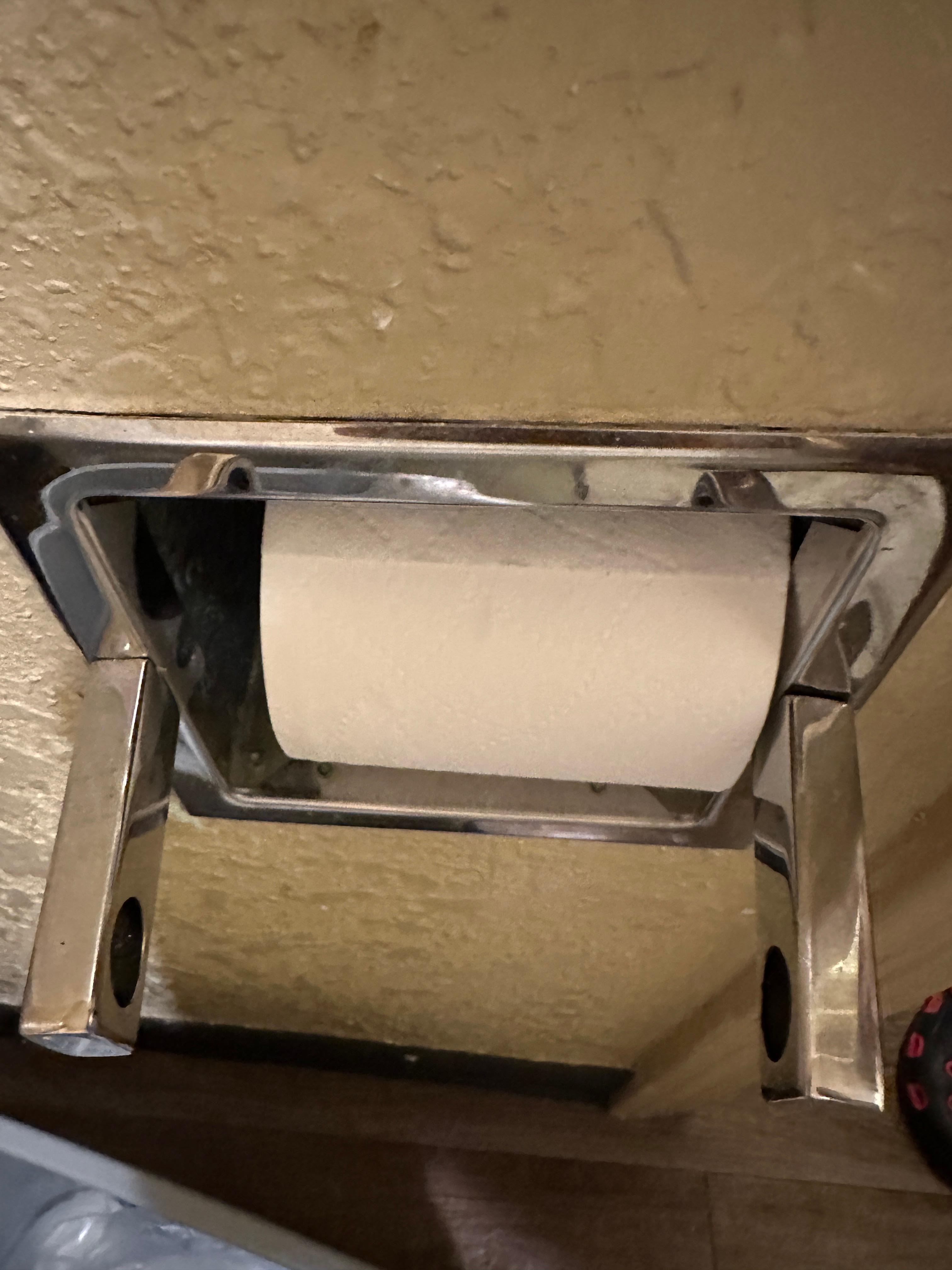 Toilet paper holder not there 