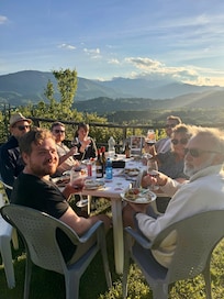 Dinner in the garden.