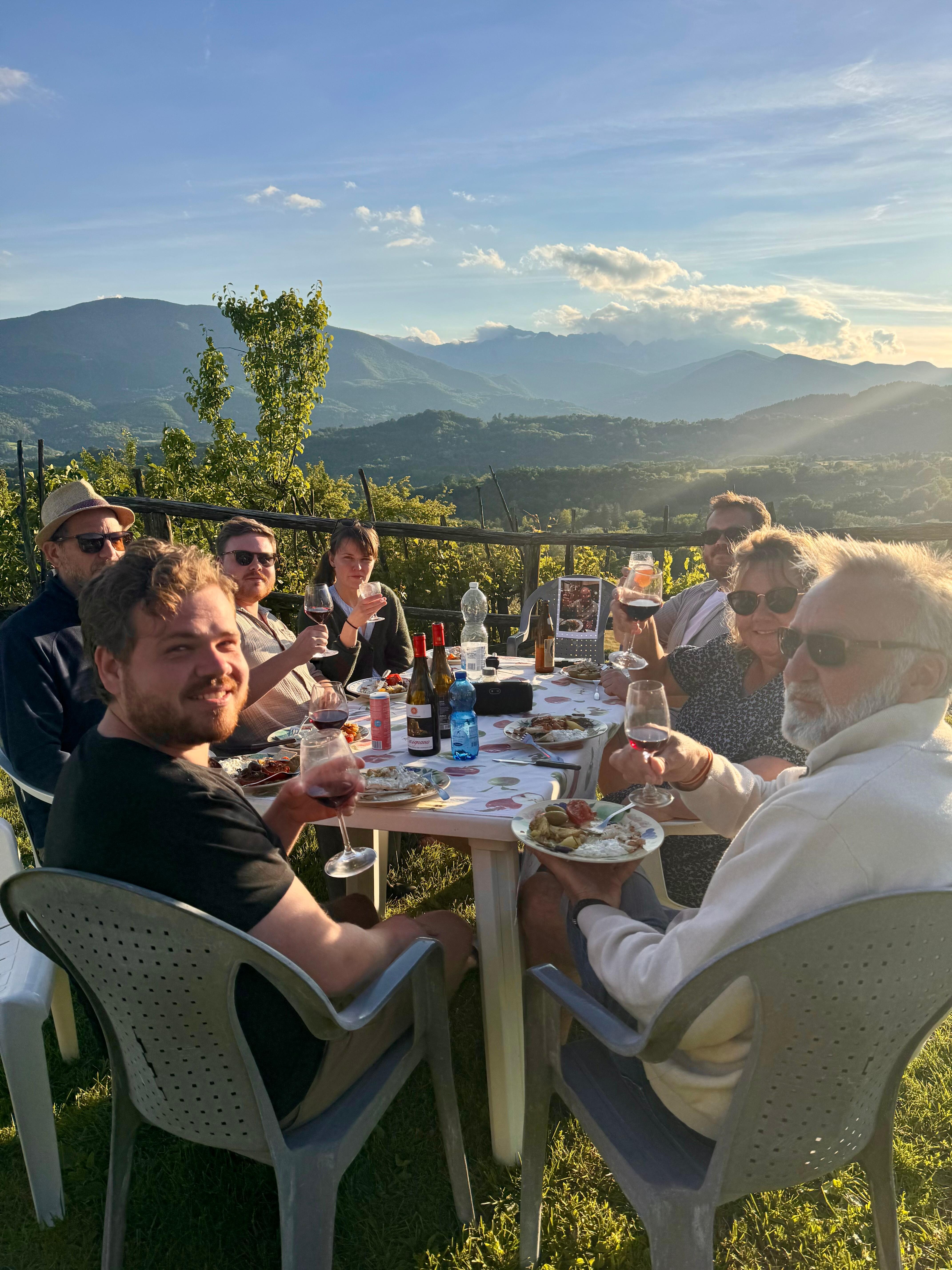Dinner in the garden.