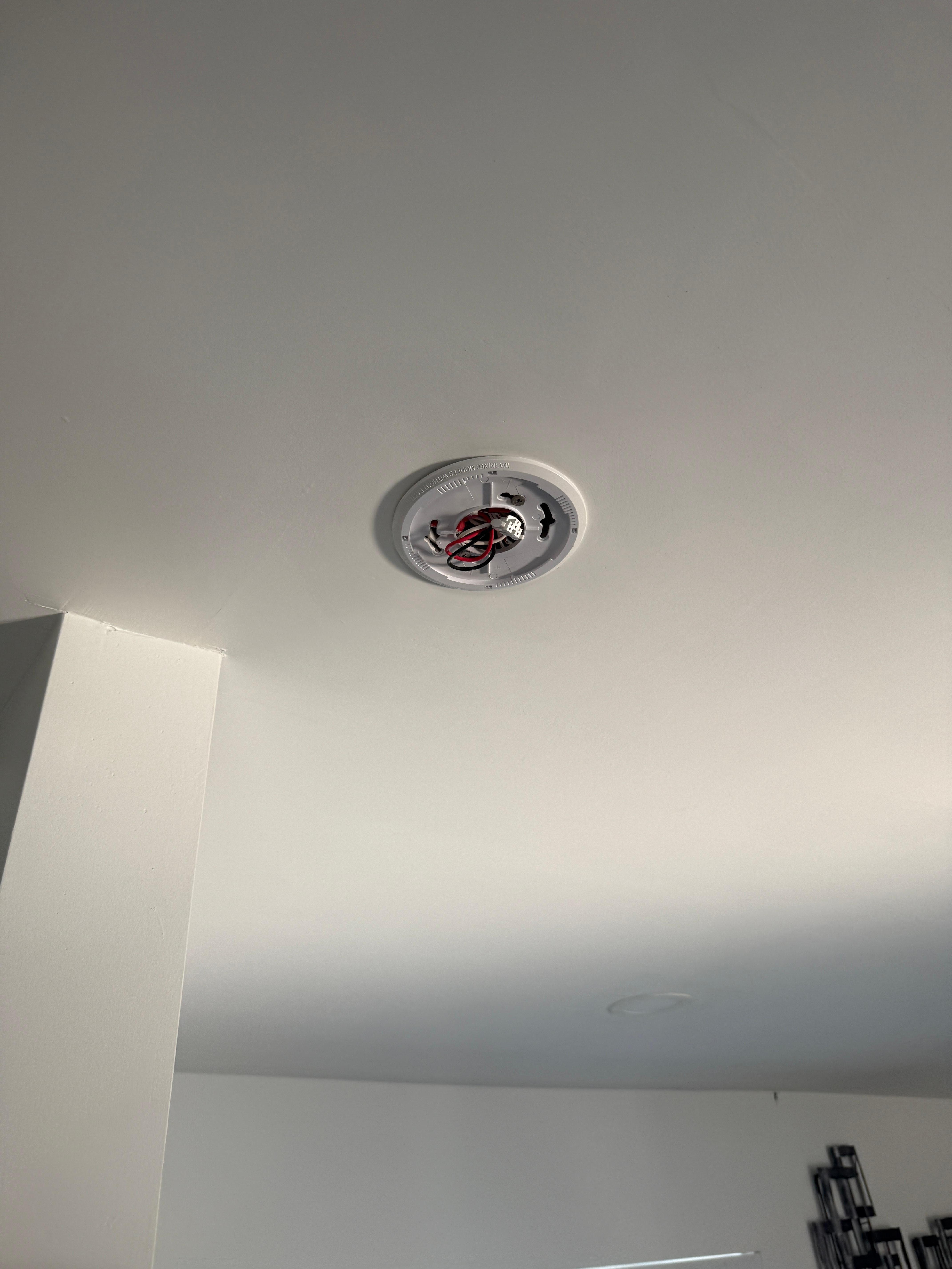 no smoke detector....just hanging wires