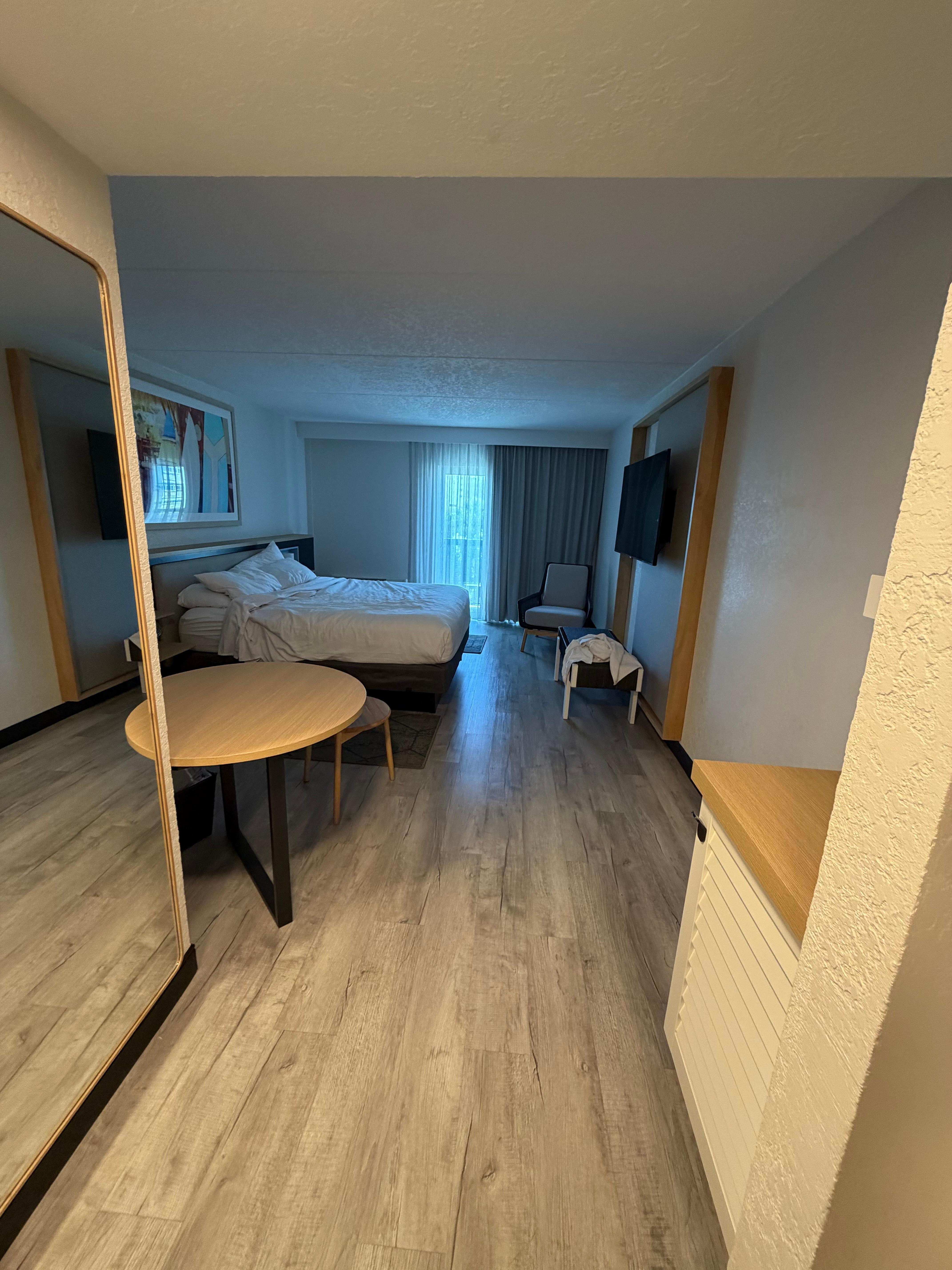 The room the next morning before checkout 