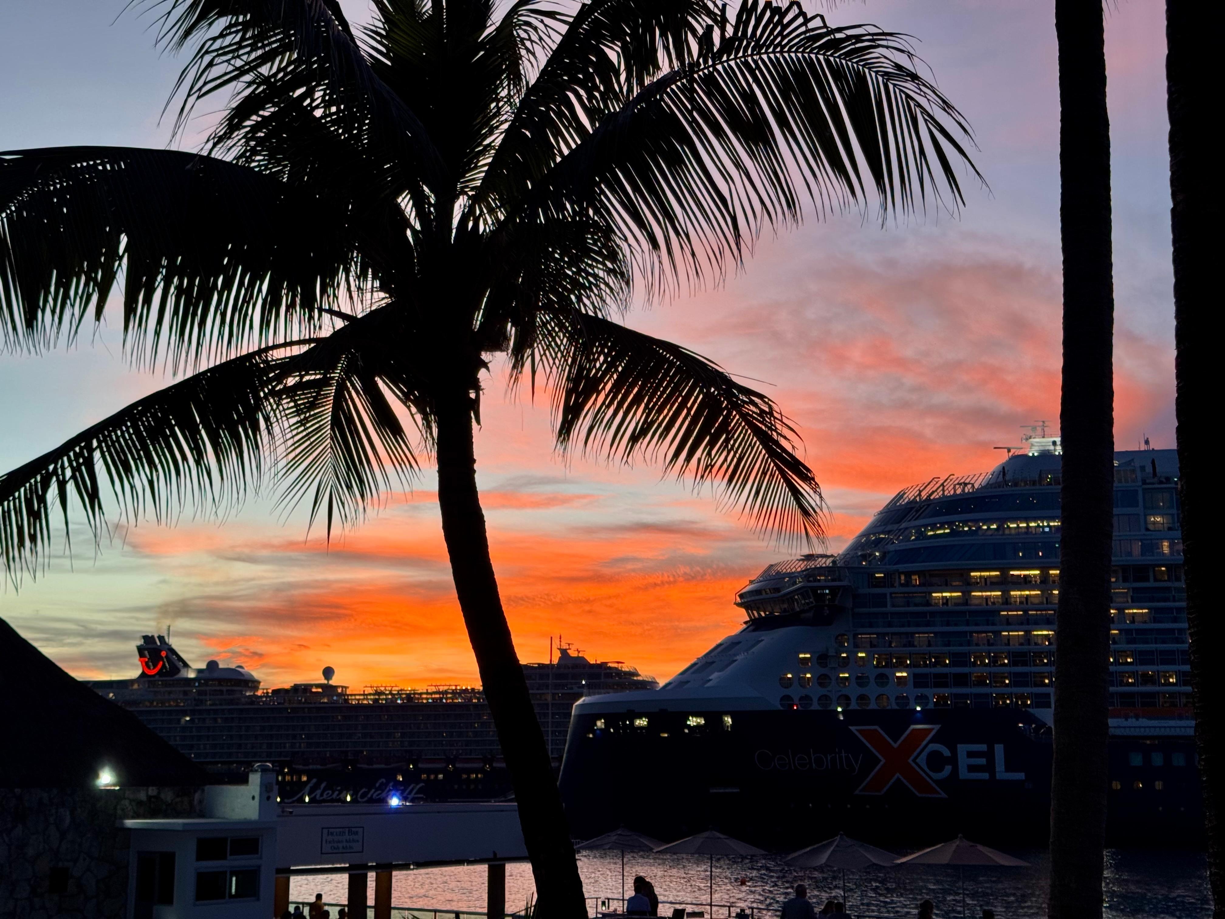 Sunset view from our balcony