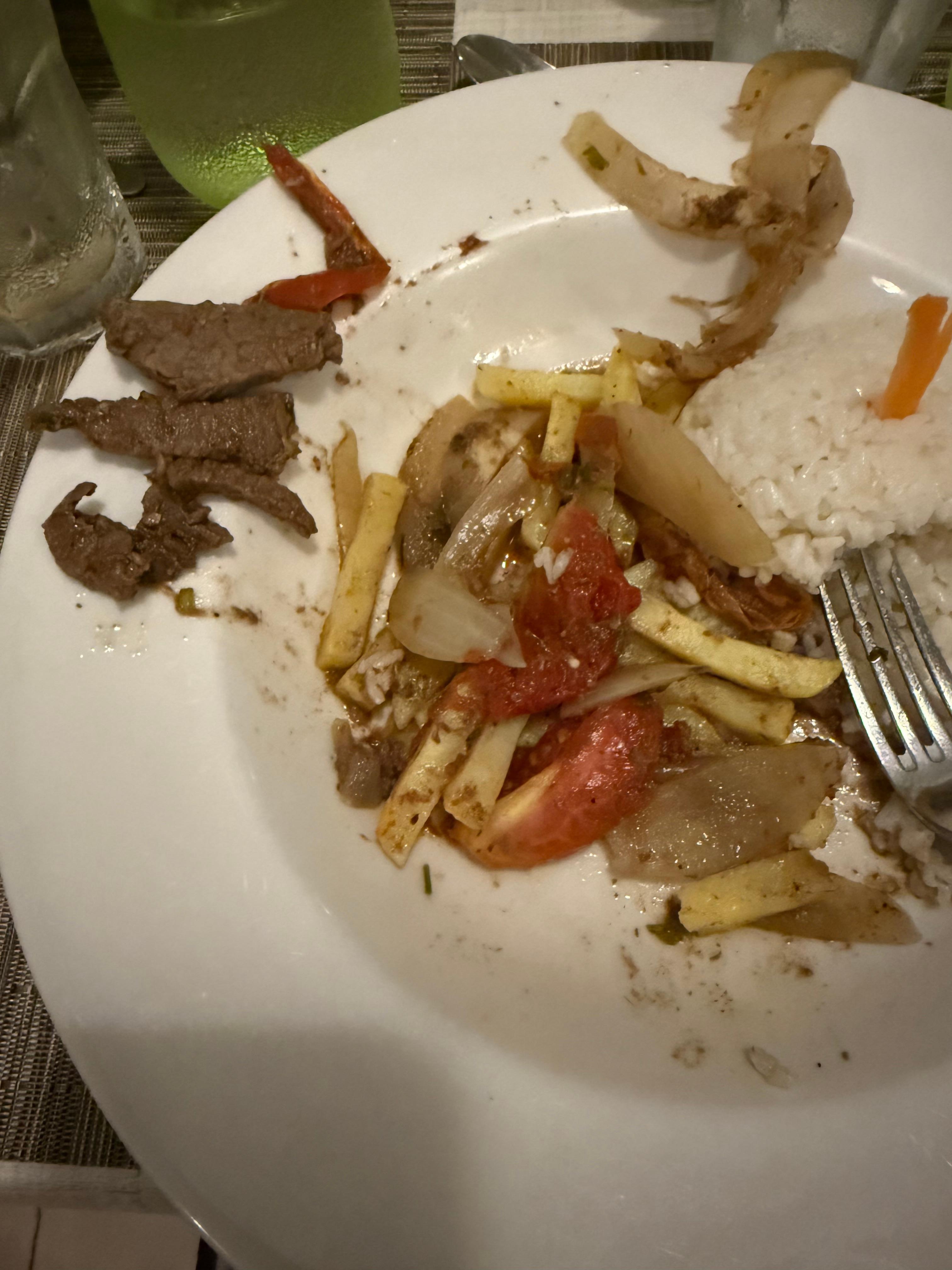 As I explained they were very cheap with the protein, that’s the amount of me they provided for one of the dinners on my table, I had to complain 