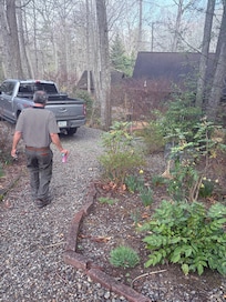 View to the parking area.