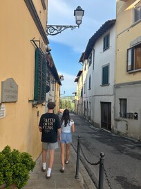 Heading towards door.