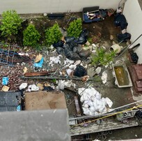 Looking down to the hotel property from my room.