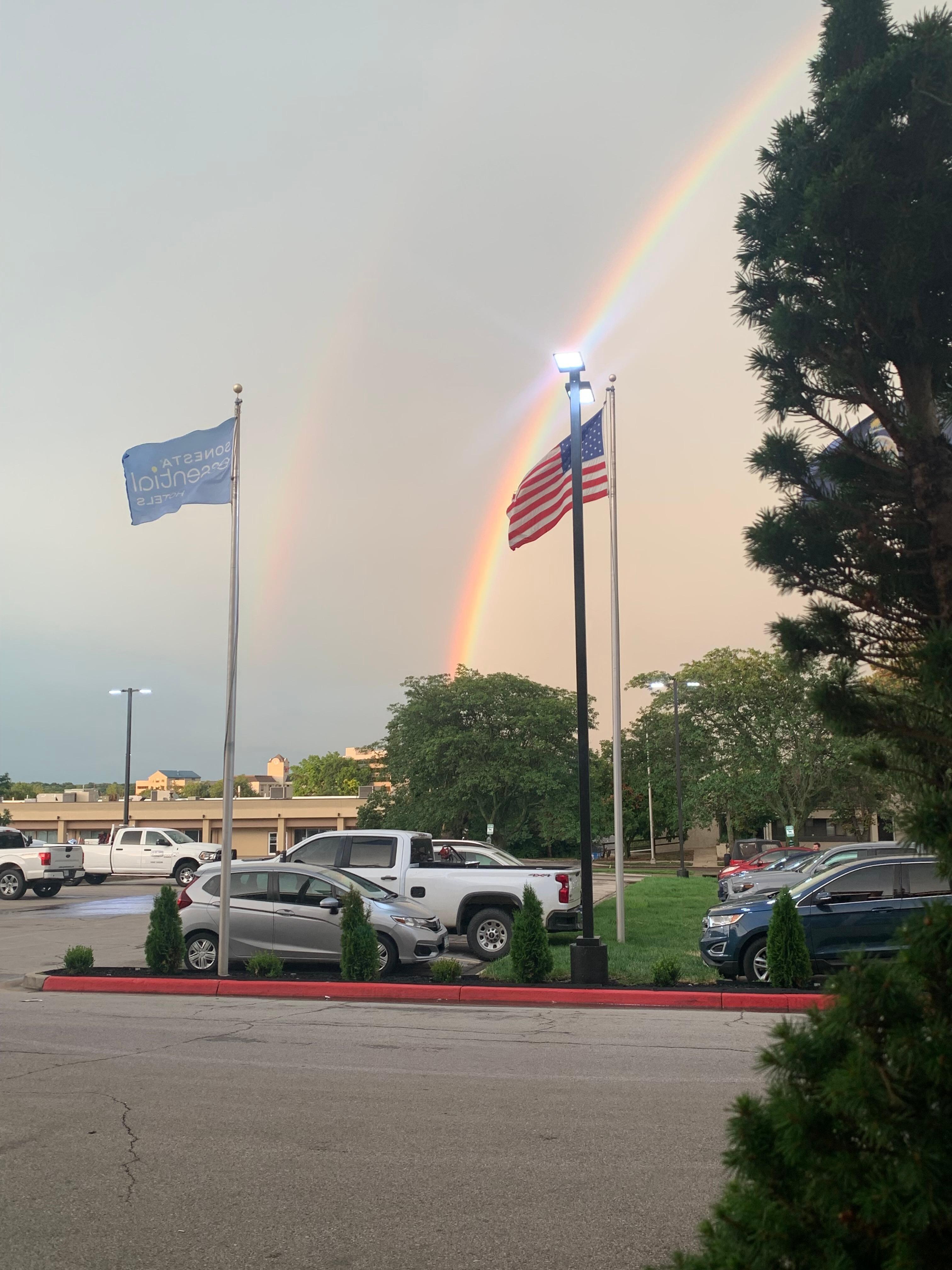 Beautiful rainbow at the hotel