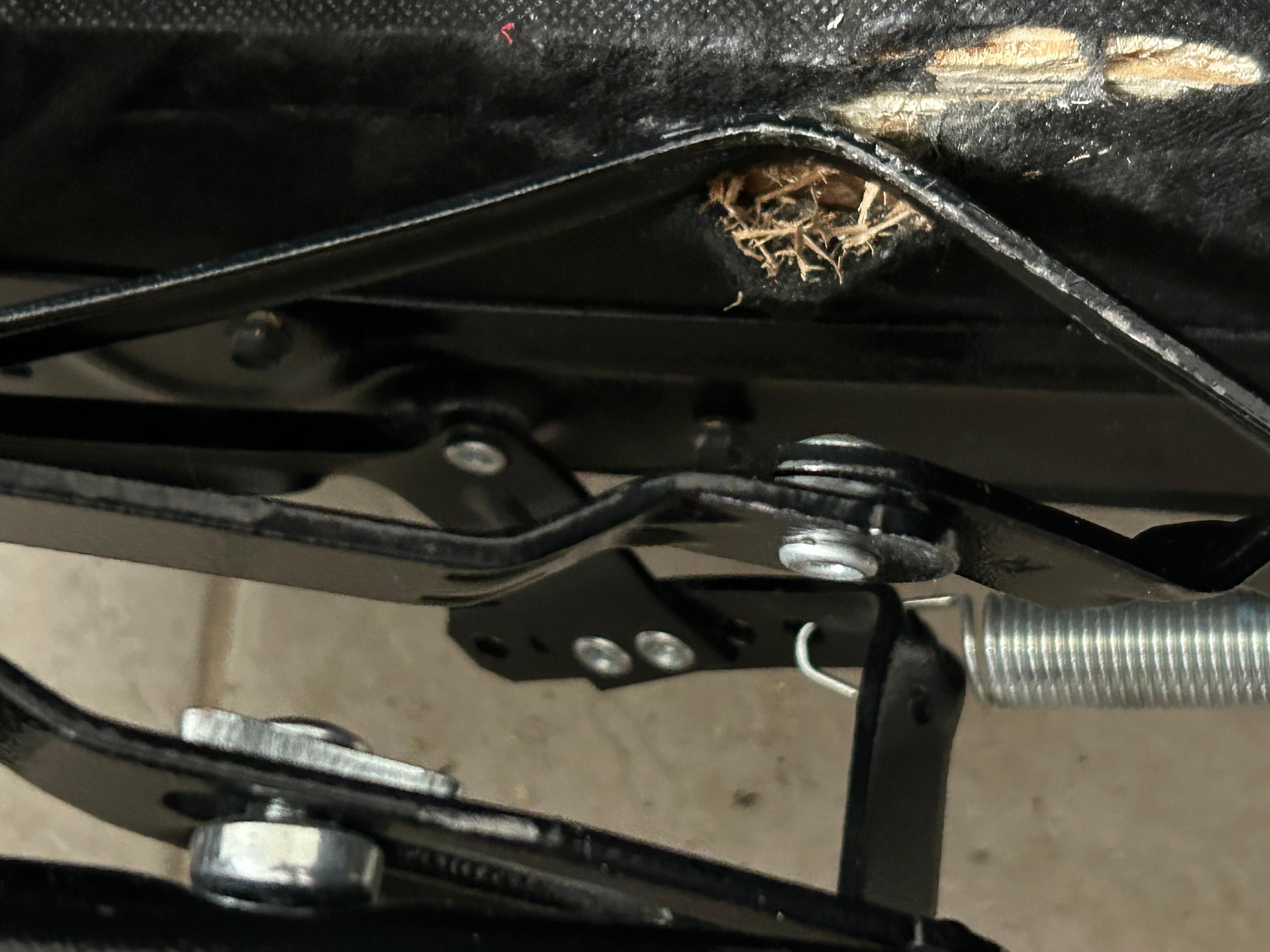 Missing hardware on sleeper sofa.