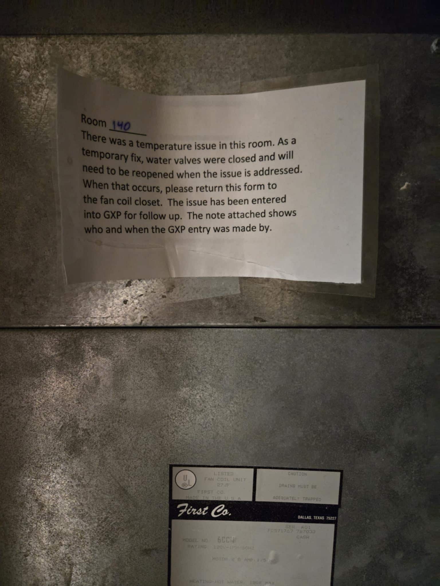 Note management left about service