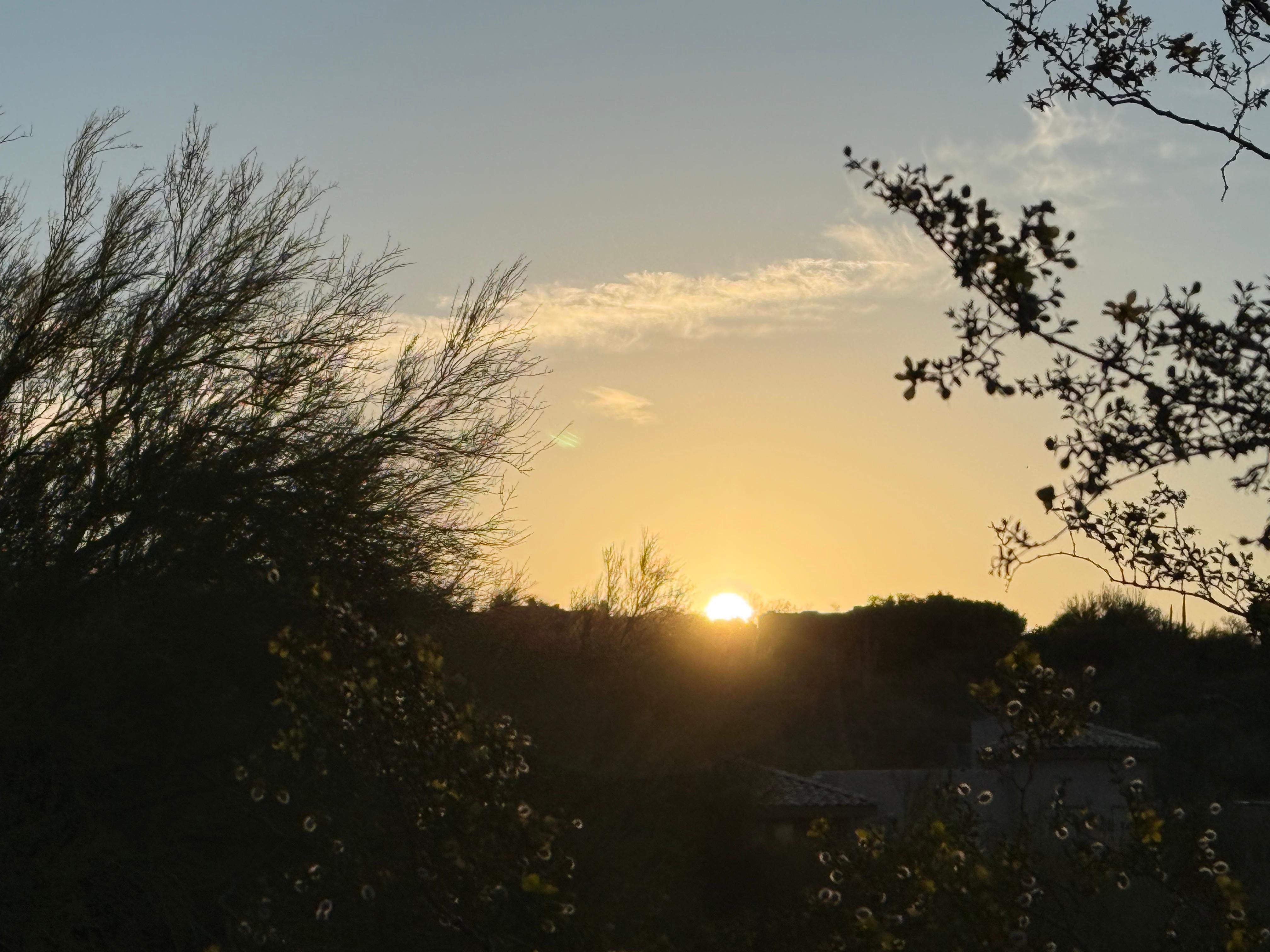 Sunrise from the front sitting area.  
