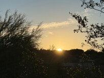 Sunrise from the front sitting area.