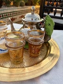 Wonderful mint tea and pastries were in constant supply