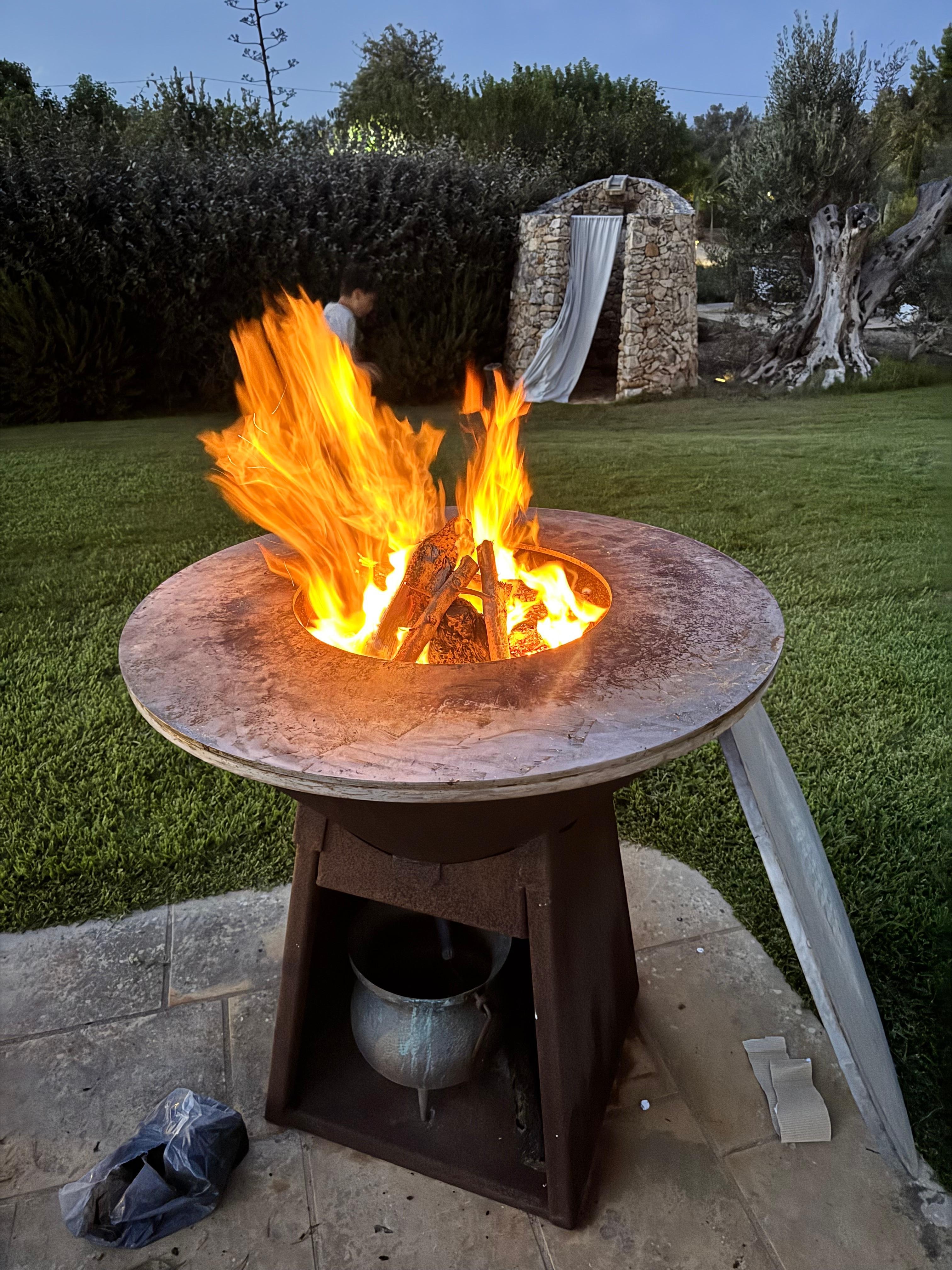 Wood bbq on property 