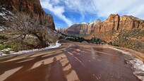 The road into Zion NP